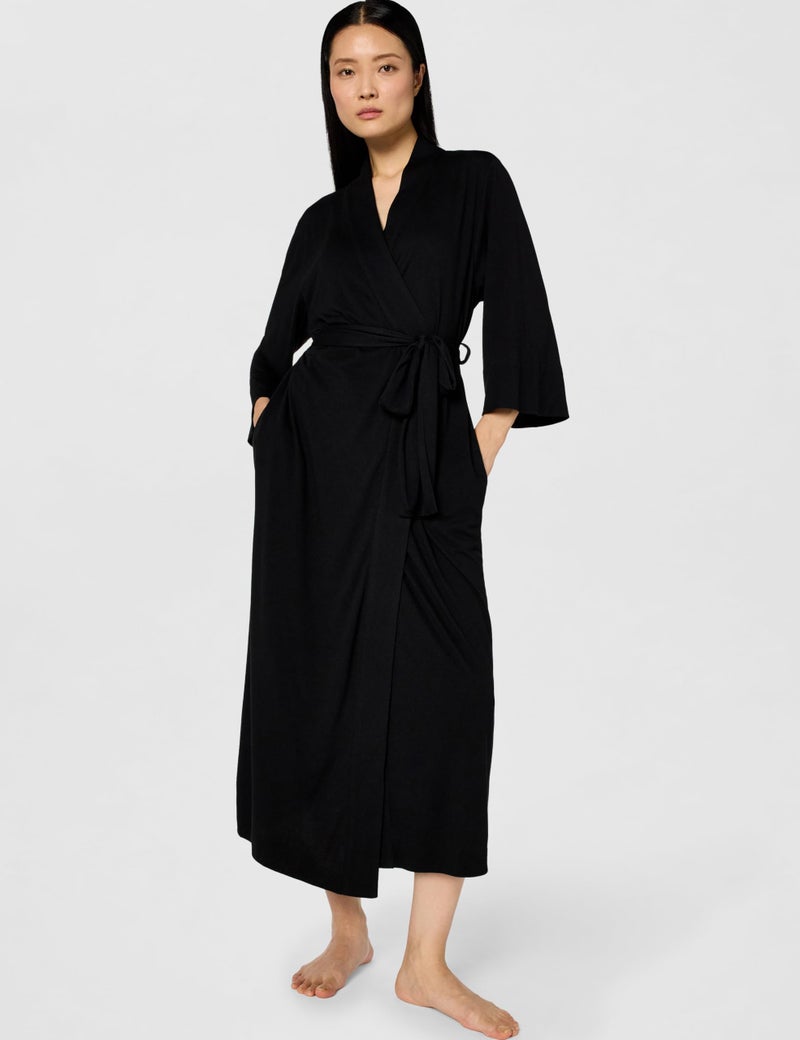 Natori Women's Shangri-La Robe,Black,Large - Image 2